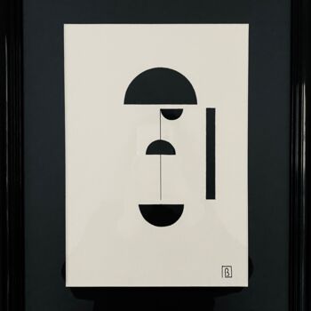Malerei mit dem Titel "FACE COLLECTION  1/…" von Astrid Berger, Original-Kunstwerk, Acryl Auf Andere starre Platte montiert