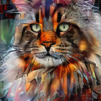 Digital Arts με τίτλο "Zikkan, cat" από L.Roche, Αυθεντικά έργα τέχνης, Ακρυλικό
