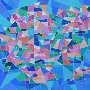 Painting titled "ECLAT" by Monique Rouquier (Jaine M), Original Artwork, Acrylic Mounted on Wood Stretcher frame