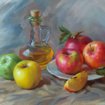Картина под названием "Apple juice" - Yuriy Sidorenko, Подлинное произведение искусства, Масло Установлен на Деревянная рама…