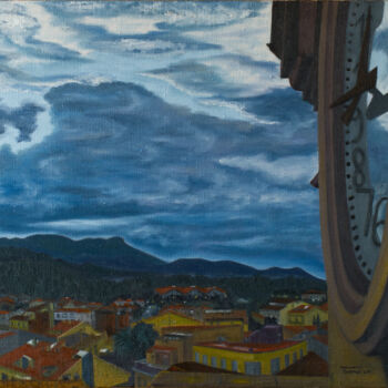 Malerei mit dem Titel "Capvespre 1" von Josep Maria Fontanet Sureda, Original-Kunstwerk, Öl Auf Keilrahmen aus Holz montiert
