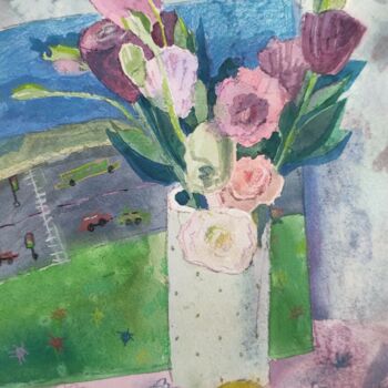 "Still life with flo…" başlıklı Tablo Valentina Pushkareva tarafından, Orijinal sanat, Suluboya