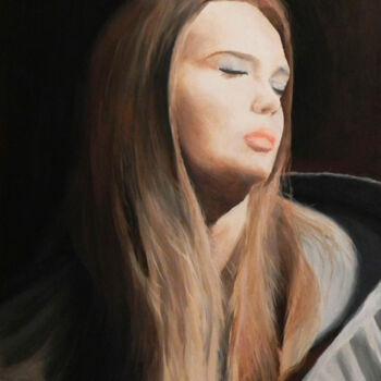 Schilderij getiteld "Victoria" door Yury Smirnov, Origineel Kunstwerk, Olie Gemonteerd op Frame voor houten brancard