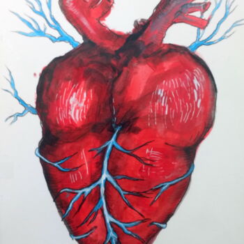 Pittura intitolato "Coeur grossier" da Edith Bos Boyer (EDITH DONC), Opera d'arte originale, Acrilico