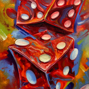 Painting titled "Dices" by Serhii Voichenko, Original Artwork, Oil