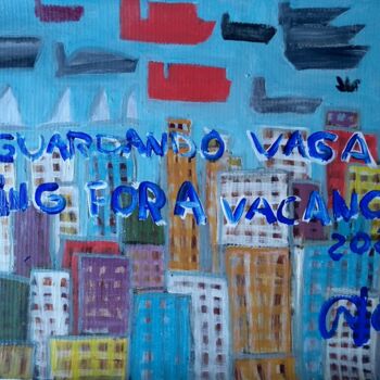 Peinture intitulée "Aguardando vagas" par Antonio Alves De Souza, Œuvre d'art originale, Acrylique