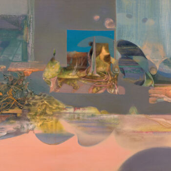 Painting titled "Sacred Portal" by Aeon, Original Artwork, Oil Mounted on Wood Stretcher frame