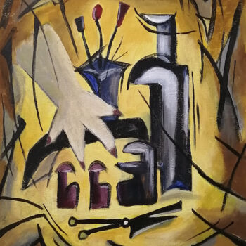 Painting titled "Manicure." by Olga Stupina, Original Artwork, Acrylic