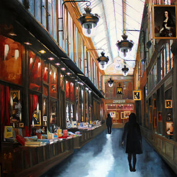 Painting titled "Le chat amoureux" by Nathalie Lemaitre, Original Artwork, Oil Mounted on Wood Stretcher frame