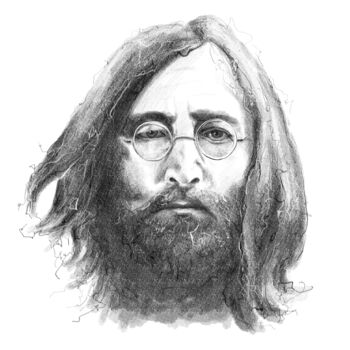 Digital Arts titled "John Lennon portrai…" by Empty St, Original Artwork, Digital Painting
