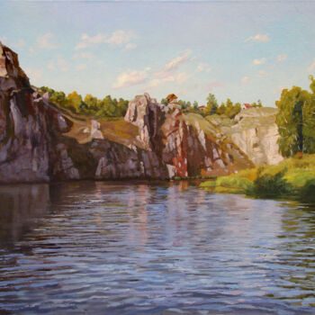 Peinture intitulée ""Навстречу берега п…" par Aleksandr Samokhvalov, Œuvre d'art originale, Huile