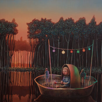 Pintura intitulada "A life that goes pe…" por Rory Mitchell, Obras de arte originais, Óleo