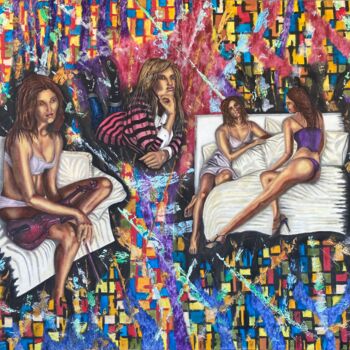 Pintura titulada "What Are You Waitin…" por Hüseyin Ak, Obra de arte original, Oleo