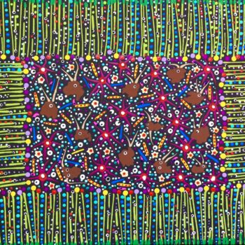 Peinture intitulée "Sending you Roses,…" par Adam Kamhi, Œuvre d'art originale, Acrylique