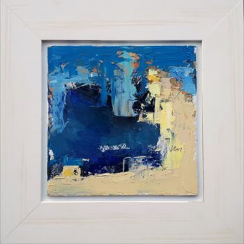 Painting titled "The blue bay" by Kazimierz Mordarski, Original Artwork, Oil