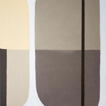 Painting titled "Two forms" by Stas Royze, Original Artwork, Acrylic Mounted on Wood Stretcher frame