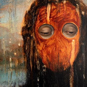 Pintura titulada "Jesus's eyes" por Elizaveta Akimova (Esanglier), Obra de arte original, Oleo Montado en Cartulina