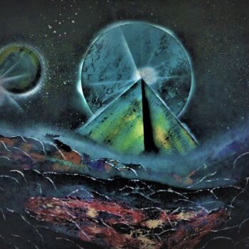 Painting titled "The Pyramid" by Zooj, Original Artwork, Spray paint