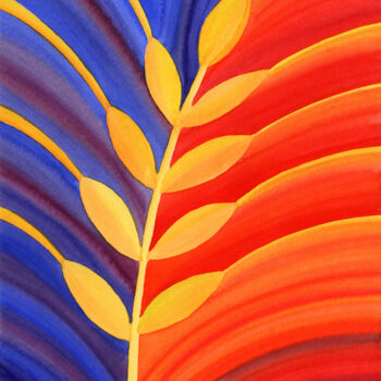Painting titled "Spikelet of Wheat #…" by Nata Korpusova, Original Artwork, Watercolor