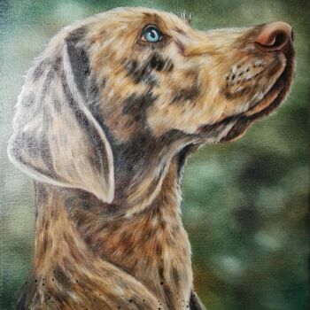 Painting titled "huile sur toile sér…" by Steivan Loundou, Original Artwork, Oil Mounted on Wood Stretcher frame