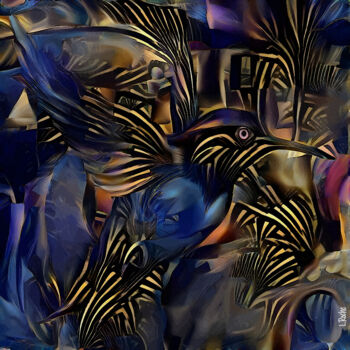 Arts numériques intitulée "Colibri arty" par L.Roche, Œuvre d'art originale, Travail numérique 2D