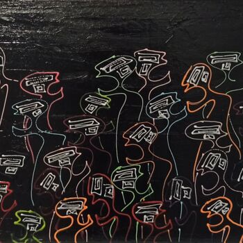Peinture intitulée "Nématoïdes des plai…" par Delphine Dessein, Œuvre d'art originale, Acrylique