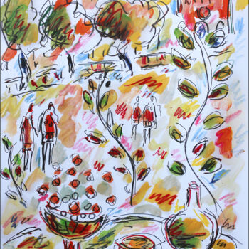 Peinture intitulée "Twice in Paris" par Jean Mirre, Œuvre d'art originale, Huile