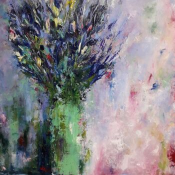 Painting titled "Flowers in a malach…" by Sveta Shulginova, Original Artwork, Oil
