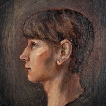 Pintura titulada "Portrait of young m…" por Elizaveta Akimova (Esanglier), Obra de arte original, Oleo Montado en Bastidor d…