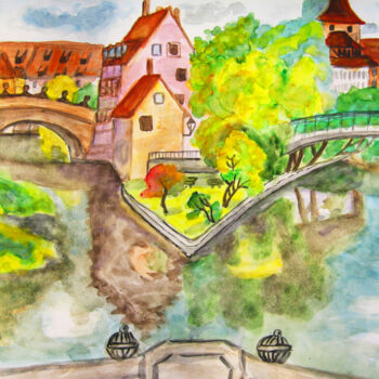 Malerei mit dem Titel "Nuremberg 7" von Irina Afonskaya, Original-Kunstwerk, Aquarell