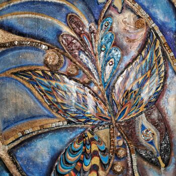 Peinture intitulée ""Sudanese starling"" par Anastasia Lesyuk, Œuvre d'art originale, Acrylique Monté sur Châssis en bois