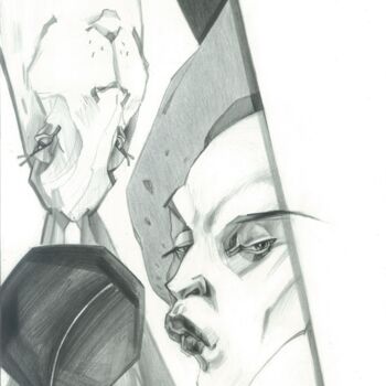 Drawing titled "Viewing Angle" by Natasha Ermolaeva, Original Artwork, Pencil