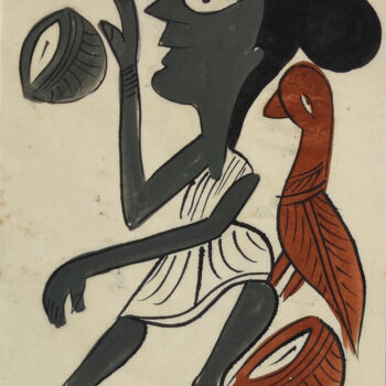 제목이 "santhal  Pattachitr…"인 미술작품 Minmoy Das로, 원작, 수채화