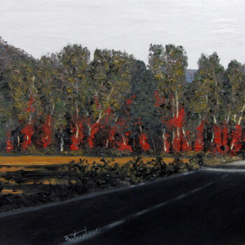 Pintura titulada "Camí d'Arbúcies" por Josep Maria Fontanet Sureda, Obra de arte original, Oleo Montado en Bastidor de camil…