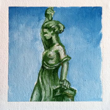Peinture intitulée "Fontaine Gallieni" par Edith Bos Boyer (EDITH DONC), Œuvre d'art originale, Huile
