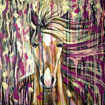 Ζωγραφική με τίτλο "Horse Painting" από Veronika Chernyshkova, Αυθεντικά έργα τέχνης, Ακρυλικό
