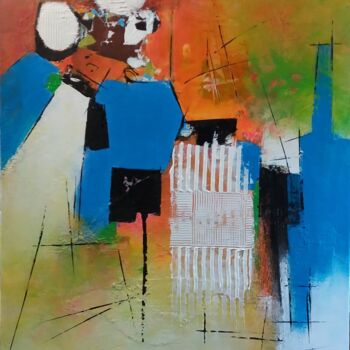 Painting titled "REF 15-20 - Les cou…" by Jeanne, Original Artwork, Acrylic Mounted on Wood Stretcher frame