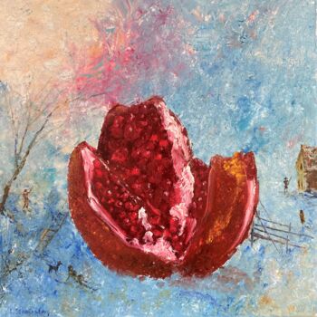 Malarstwo zatytułowany „Pomegranate” autorstwa Lusie Schellenberg, Oryginalna praca, Olej