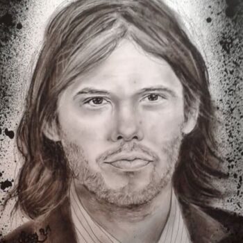 Drawing titled "Orelsan" by Norel, Original Artwork, Charcoal