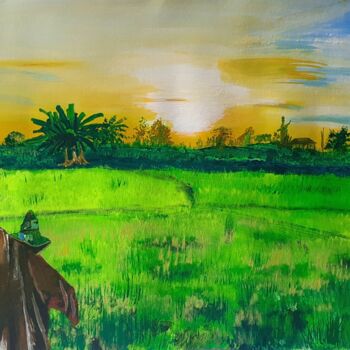 Painting titled "Vastu Sunrise" by Afzal Shaikh, Original Artwork, Acrylic