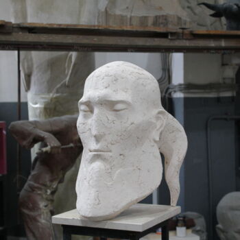 Sculpture intitulée "Ural-Batyr" par Rinat Khusnutdinov, Œuvre d'art originale, Céramique