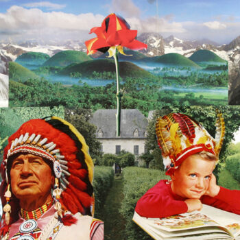 拼贴 标题为“Indians are Coming” 由Carlos Canet Fortea, 原创艺术品, 数字打印