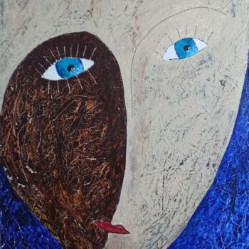 Ζωγραφική με τίτλο "Portrait" από Delphine Dessein, Αυθεντικά έργα τέχνης, Ακρυλικό