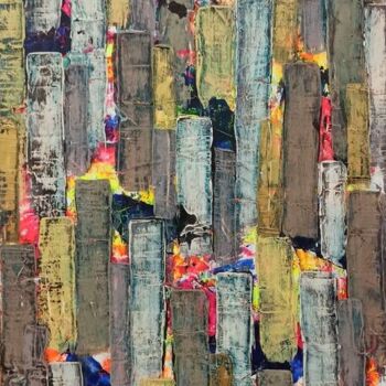 Peinture intitulée "Pluie de liberté 14" par Delphine Dessein, Œuvre d'art originale, Acrylique