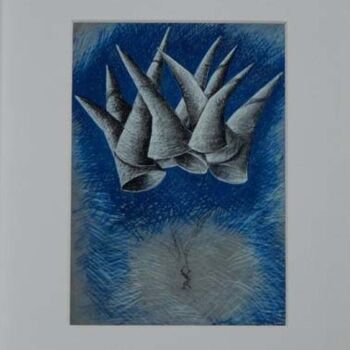 Gravures & estampes intitulée "Chute vers le bleu" par Serge Reynaud (Art of Flying), Œuvre d'art originale, Impression numé…