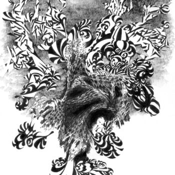 Drawing titled "Emanation 0365 (Dar…" by Alex Henk, Original Artwork, Ink