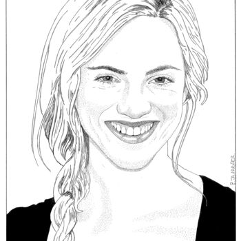 Drawing titled "Emily Whickersham" by Pascal Tavarner, Original Artwork, Ink