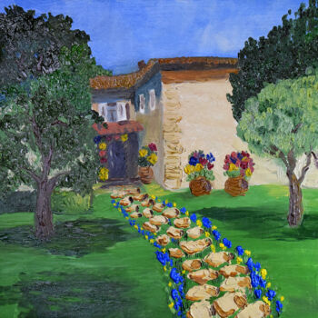 Pintura intitulada "Italian Сourtyard O…" por Nadyalerm, Obras de arte originais, Óleo