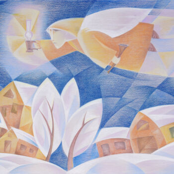Painting titled ""Herald of Christma…" by Andrei Gordeev, Original Artwork, Pastel