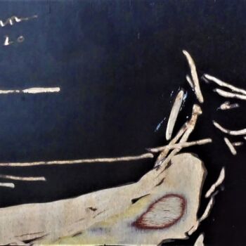 Peinture intitulée "Etude de cheval gra…" par Servin, Œuvre d'art originale, Bois